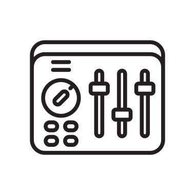 Beyaz arka plan üzerinde ses mixe izole ses mikseri simge vektör