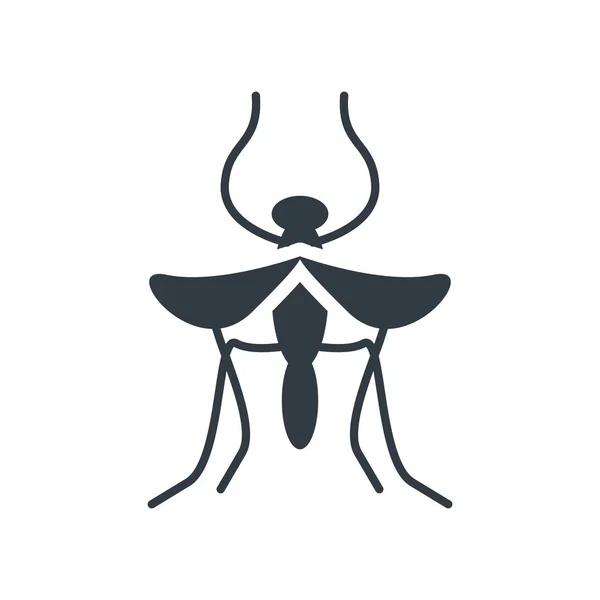 Sivrisinek simge vektör işareti ve üzerinde beyaz adam izole sembolü — Stok Vektör