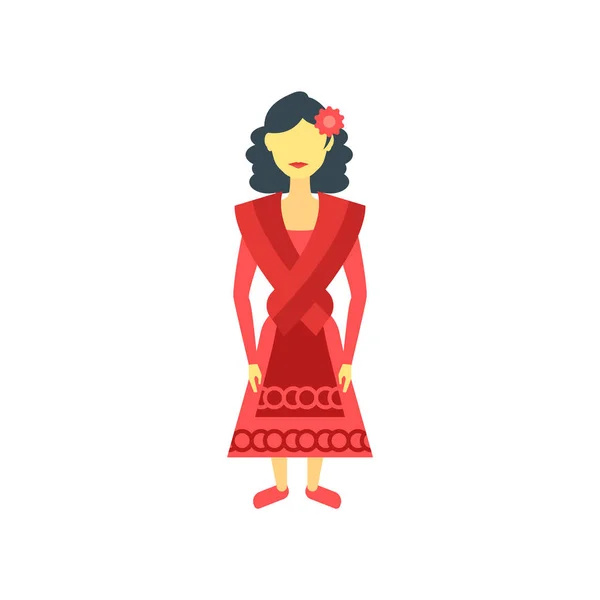 Icône femme espagnole signe vectoriel et symbole isolé sur fond blanc, concept de logo femme espagnole — Image vectorielle