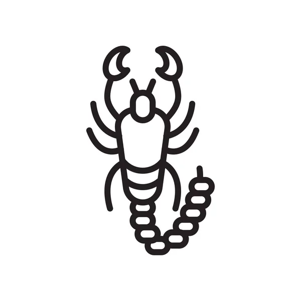 Scorpion ikona wektor znak i symbol na białym tle na białym tle — Wektor stockowy