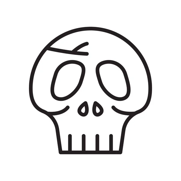 Skull icon vector sign and symbol isolated on white background, — Stock Vector