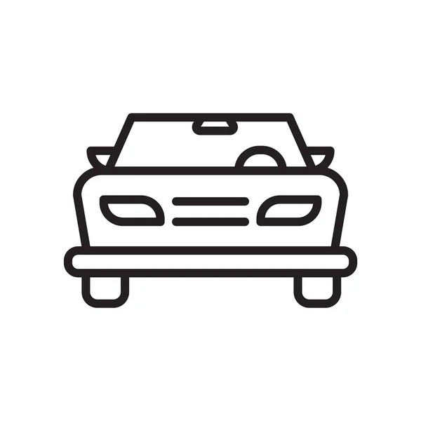 Auto frontaal uitzicht pictogram vector teken en symbool geïsoleerd op een witte achtergrond, auto frontaal uitzicht logo concept — Stockvector