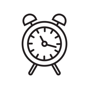 Saat simgesi vektör işareti ve beyaz arka plan üzerinde saat logo kavramı izole sembolü