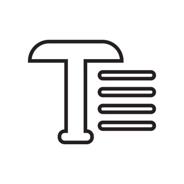 Metin simge vektör işareti ve beyaz arka plan, metin logo kavramı izole sembolü