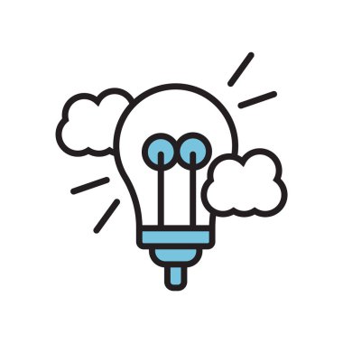 Fikir simge vektör işareti ve beyaz arka plan üzerinde fikir logo kavramı izole sembolü