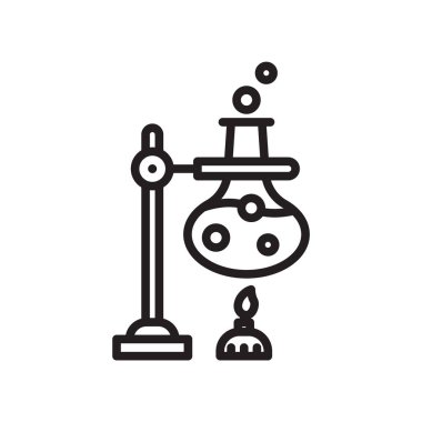 Şişesi simge vektör izole beyaz arka plan, Flask işareti, lin