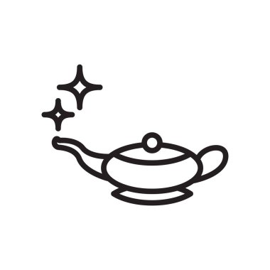 Sihirli lamba simge vektör işareti ve üzerinde beyaz backgro izole sembolü