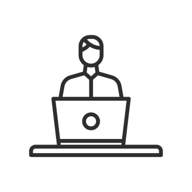 Kişisel bilgisayar ve alt simge vektör işareti ve sembol izole etmek