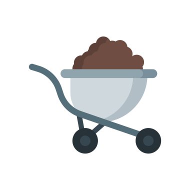 El arabası simge vektör işareti ve üzerinde beyaz backgr izole sembolü