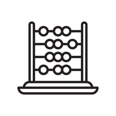 Abaküs simge vektör işareti ve beyaz arka plan üzerinde izole sembolü,