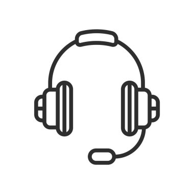 Müşteri hizmet kulaklık simge vektör işareti ve üzerinde izole sembolü