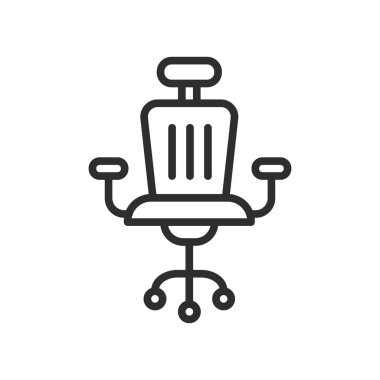 Ofis sandalye simge vektör işareti ve üzerinde beyaz backg izole sembolü