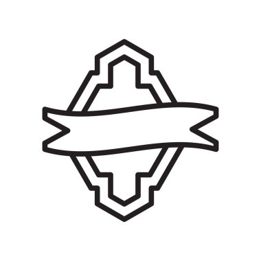 Rozet simge vektör işareti ve beyaz arka plan üzerinde izole sembolü, 