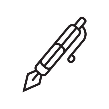 Kalem simge vektör işareti ve beyaz arka plan üzerinde kalem logo kavramı izole sembolü