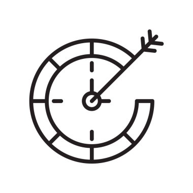 Duvar saati simge vektör işareti ve beyaz arka plan üzerinde duvar saati logo kavramı izole sembolü