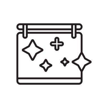 Sihirli simge vektör işareti ve beyaz arka plan üzerinde Magic logo kavramı izole sembolü