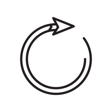 Simge vektör işareti ve beyaz arka plan üzerinde izole sembol döndürme,