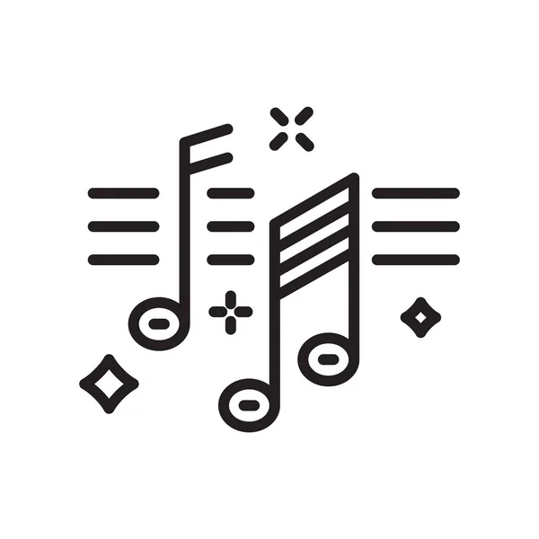 Vetor de ícone de música isolado no fundo branco, Sinal de música, lin — Vetor de Stock