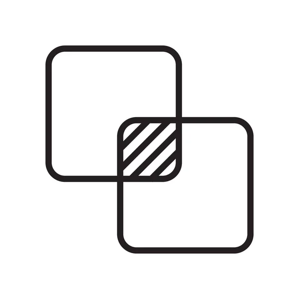 Ícone de intersecção vetor sinal e símbolo isolado no fundo branco, conceito de logotipo de intersecção —  Vetores de Stock