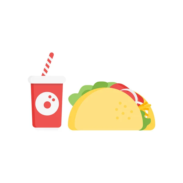 Taco pictogram vector teken en geïsoleerd op een witte achtergrond, T-symbool — Stockvector