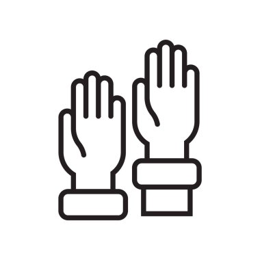 Eller simge vektör işareti ve beyaz arka plan üzerinde eller logo kavramı izole sembolü