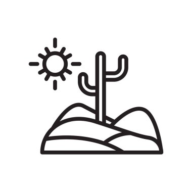 Çöl simge vektör işareti ve beyaz arka plan üzerinde izole sembolü,