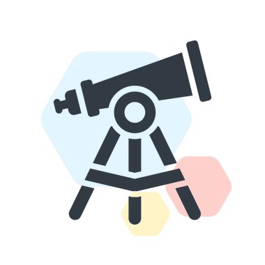 Teleskop simge vektör işareti ve üzerinde beyaz backgrou izole sembolü