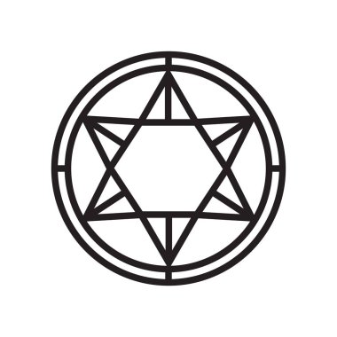 Pentagram simge vektör işareti ve beyaz arka plan üzerinde Pentagram logosu kavramı izole sembolü