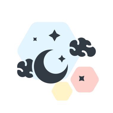 Ay simge vektör üye ve beyaz arka plan üzerinde M izole sembolü