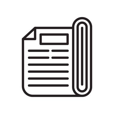 Gazete simge vektör işareti ve üzerinde beyaz backgrou izole sembolü