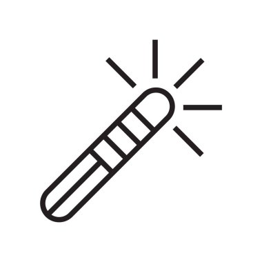 Sihirli değnek simge vektör işareti ve beyaz arka plan üzerinde sihirli değnek logo kavramı izole sembolü