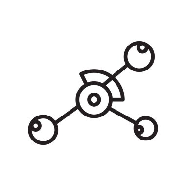 Beyaz arka plan üzerinde molekül sı izole molekülleri simge vektör