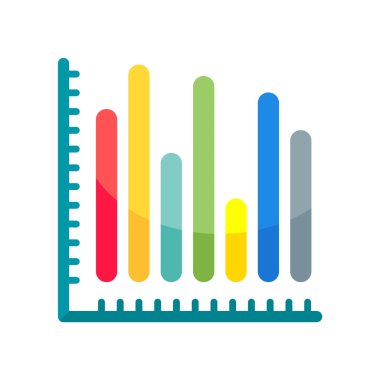 Analytics simge vektör işareti ve üzerinde beyaz backgrou izole sembolü