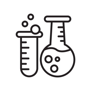 Kimya simge vektör işareti ve beyaz arka plan, logo kavramı kimya izole sembolü