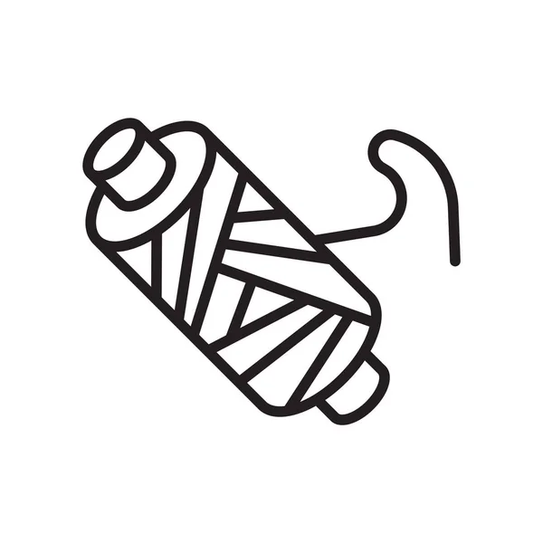 Icône de fil signe vectoriel et symbole isolé sur fond blanc, Thread logo concept — Image vectorielle