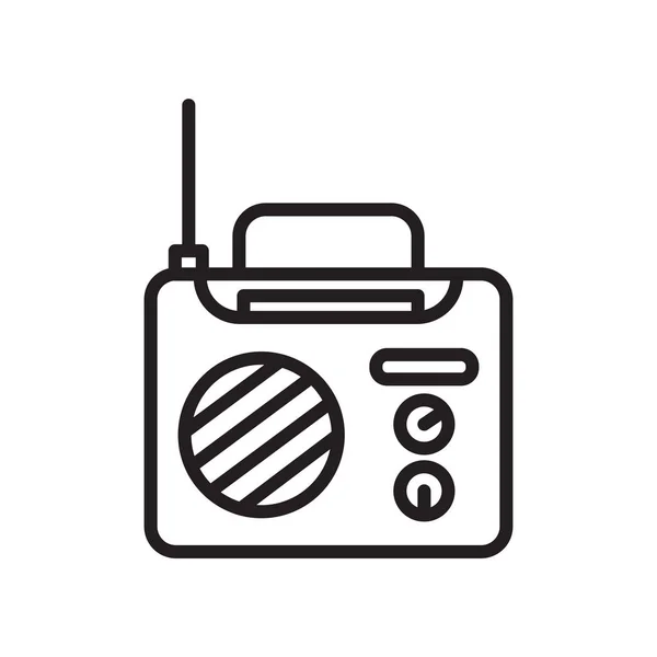 Tanda vektor ikon Radio Journalism dan simbol diisolasi pada latar belakang putih, konsep logo Radio Journalism - Stok Vektor
