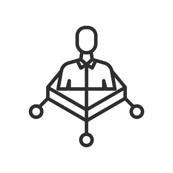 Netwerk werknemer pictogram vector teken en symbool geïsoleerd op witte bac — Stockvector
