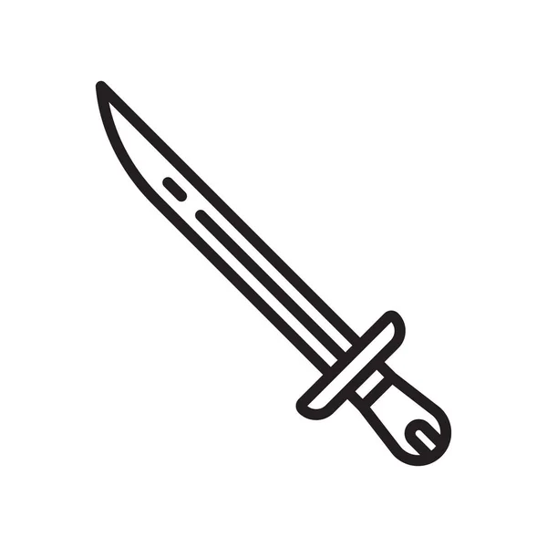 Espada icono signo vectorial y símbolo aislado sobre fondo blanco , — Vector de stock