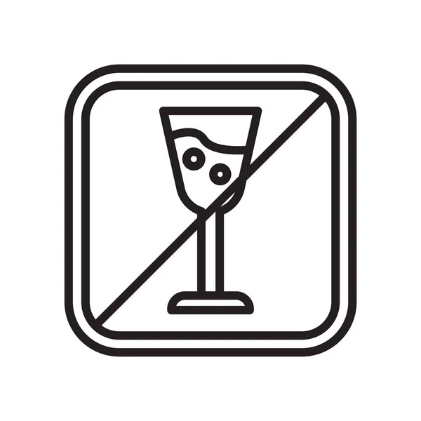 Ningún signo y símbolo del vector del icono del alcohol aislado en el fondo blanco, ningún concepto del logotipo del alcohol — Archivo Imágenes Vectoriales