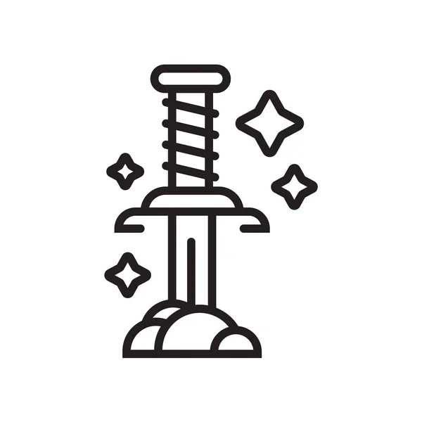 Excalibur Symbol Vektorzeichen und Symbol isoliert auf weißem Hintergrund, excalibur Logo Konzept — Stockvektor
