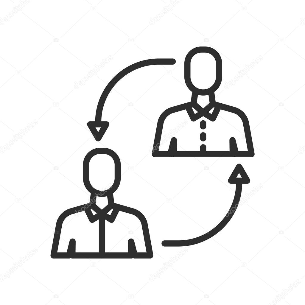 Job Transition icon vector isolated on white background for your web and mobile app design, Job Transition logo concept