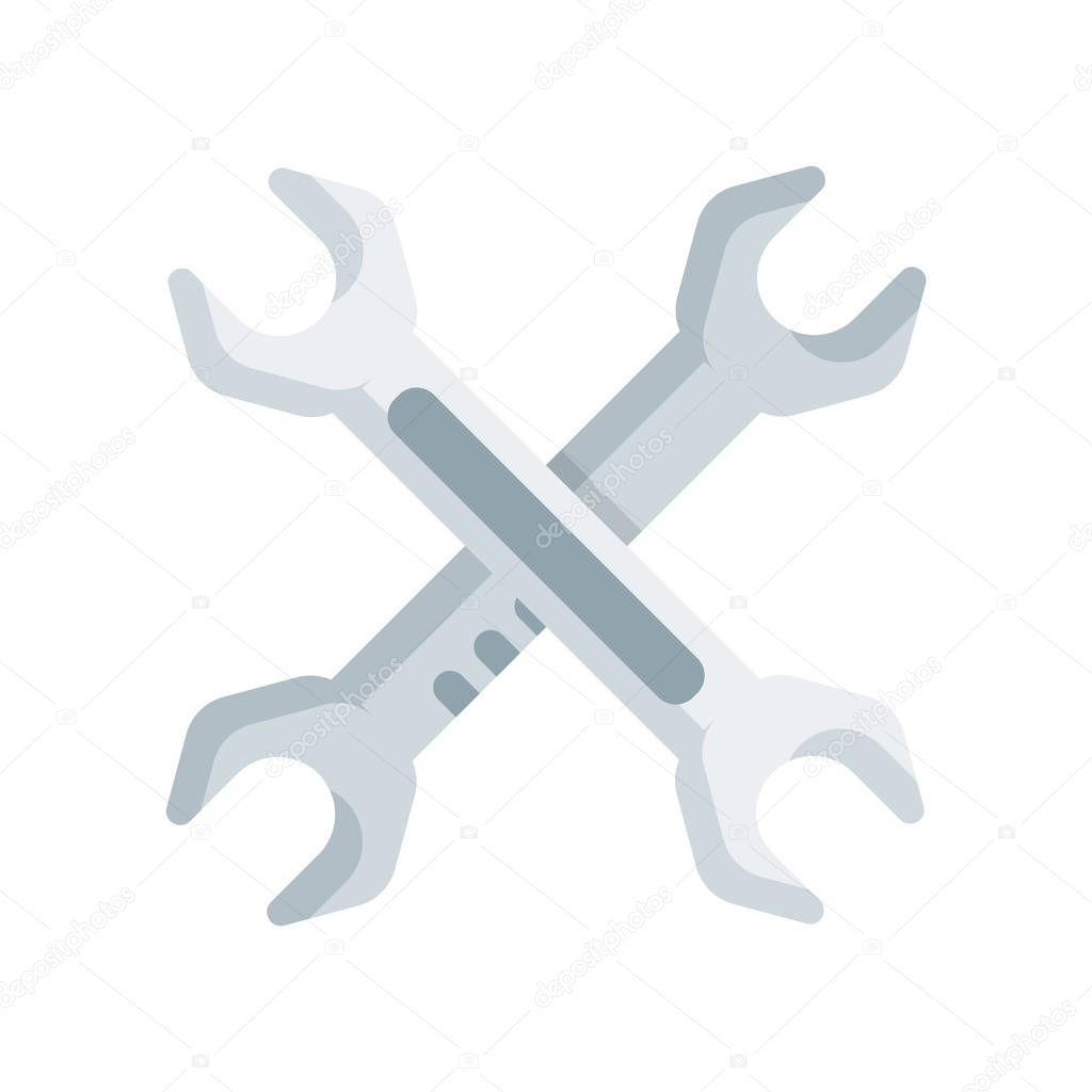 Wrench icon vector sign and symbol isolated on white background,