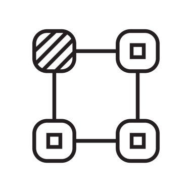 Kare simge vektör işareti ve beyaz arka plan üzerinde kare logo kavramı izole sembolü