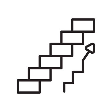 Sinyal artan merdiven simge vektör işareti ve beyaz arka plan üzerinde izole sembolü artan merdiven logo kavramı sinyal