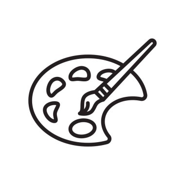 Palet simge vektör işareti ve beyaz arkasında izole sembolü boya