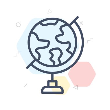 Toprak küre simge vektör işareti ve üzerinde beyaz backgr izole sembolü