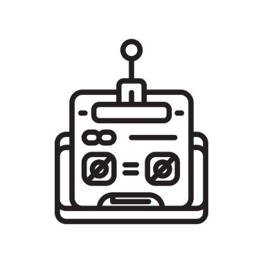 Beyaz arka plan üzerinde uzaktan izole uzaktan kumanda simge vektör 