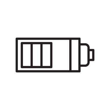 Beyaz arka plan üzerinde pil izole pil düzeyi simge vektör 