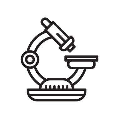 Beyaz arka plan üzerinde mikroskop izole mikroskop simge vektör 