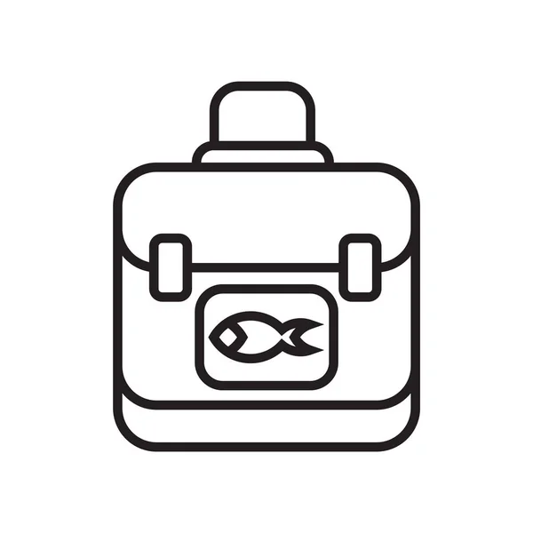 Fischerei Werkzeug Symbol Vektorschild und Symbol isoliert auf weißem Hintergrund, Fischerei Werkzeug Logo-Konzept — Stockvektor